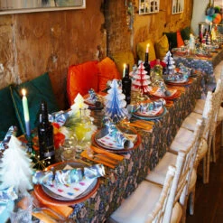 Blue & Yellow Ombre Paper Honeycomb Tree Decorations - 3 Pack -Perfect Party Store LITTLE ORANGE DOOR XMAS TABLE 04