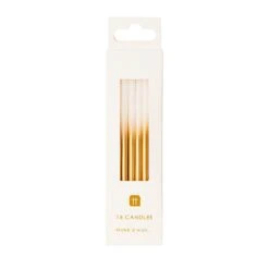 White And Gold Ombre Candles, 10cm - 16 Pack -Perfect Party Store LUXE CANDLE GLD a9072830 c4b1 406d 8a77 057f28d8307d