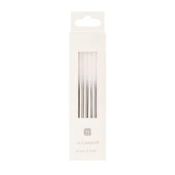 White And Silver Ombre Candles, 10cm - 16 Pack -Perfect Party Store LUXE CANDLE SLV 38c69d69 a126 4c80 9a20 88d5bc32c360