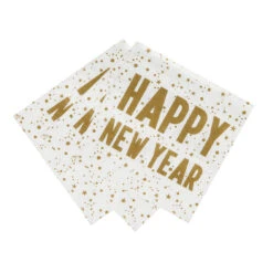 Gold 'Happy New Year' Cocktail Napkins, 25cm - 20 Pack -Perfect Party Store LUXE CNAP HNY 3 ed22d4c1 a986 4c67 92bd ff4b515d8448