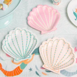 Shell Shaped Paper Plates - 12 Pack -Perfect Party Store MAKE WAVES 08 1