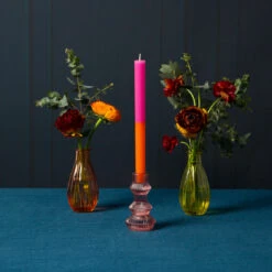 2 Tone Ombre Pink Dinner Candles - 2 Pack -Perfect Party Store MARBLE CNDL 2TONE P 02