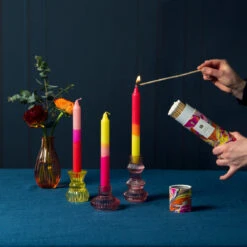 Orange Glass Bud Vase -Perfect Party Store MARBLE CNDL 3TONE P 06