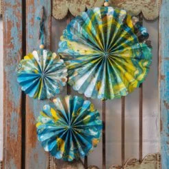 Marble Blue Paper Fan Decorations - 3 Pack -Perfect Party Store MARBLE FAN MARBLE 01 829c4624 3abe 4b9e 8818 95f5a70e6a17
