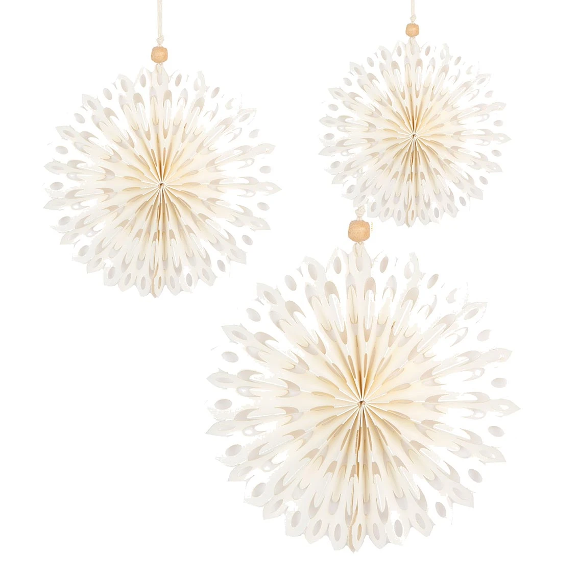 White Paper Fan Decorations - 3 Pack 1 White Paper Fan Decorations - 3 Pack