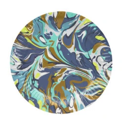 Marble Blue Paper Plates - 12 Pack -Perfect Party Store MARBLE PLATE BLUE 3 1