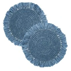 Blue Raffia Placemats - 2 Pack