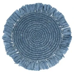 Blue Raffia Placemats - 2 Pack -Perfect Party Store MEADOW PMAT BLUE 1 1