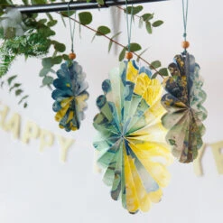 Marble Blue Paper Fan Decorations - 3 Pack -Perfect Party Store MELANIE S NEW YEARS TABLE 03 ba8cac13 176e 4b72 8e40 138f12a79db6