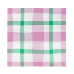 Lilac & Green Gingham Paper Napkins - 20 Pack -Perfect Party Store MELLOW NAPKIN LG 3