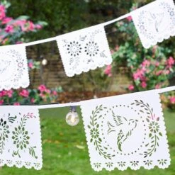 White Floral Paper Garland - 4m