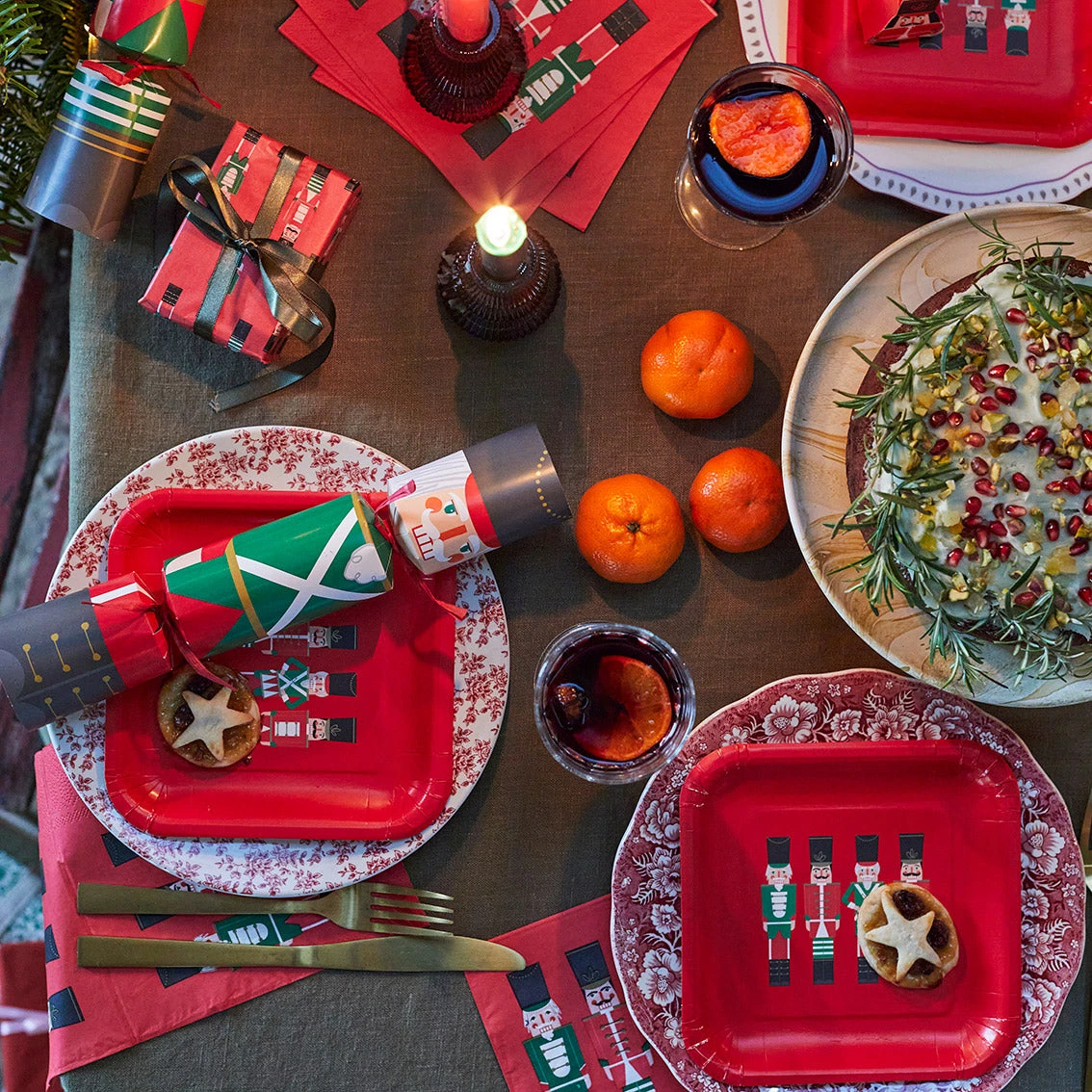 Red Nutcracker Square Paper Plates - 12 Pack 3 Red Nutcracker Square Paper Plates - 12 Pack - Image 3