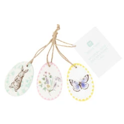 Easter Egg Wooden Hanging Decorations - 3 Pack