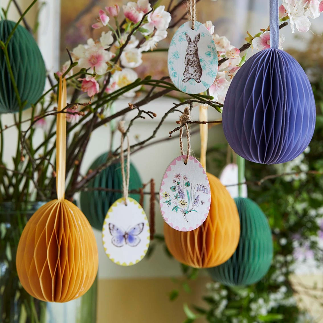 Easter Egg Wooden Hanging Decorations - 3 Pack 2 Easter Egg Wooden Hanging Decorations - 3 Pack - Image 2
