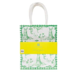 Toile De Jouy Green Paper Gift Bags - 8 Pack