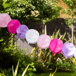 Pink & Purple Paper Balloon Garland, 3m - 3 Pack 6 Pink & Purple Paper Balloon Garland, 3m - 3 Pack -Perfect Party Store PINK BALL GARLAND
