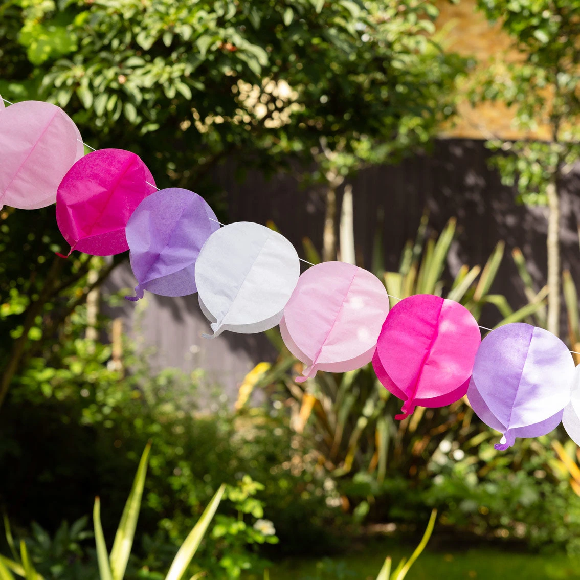 Pink & Purple Paper Balloon Garland, 3m - 3 Pack 3 Pink & Purple Paper Balloon Garland, 3m - 3 Pack - Image 3
