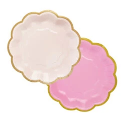 Pink Scalloped Recyclable Plates - 12 Pack -Perfect Party Store PINK PLATE V2 3