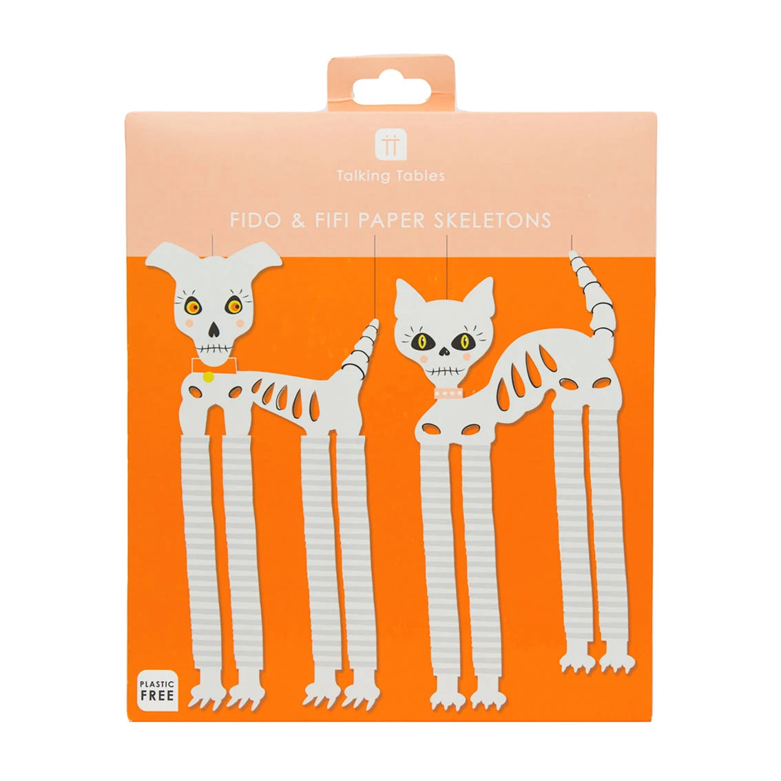 Halloween Skeleton Cat & Dog Paper Hanging Decorations - 2 Pack 1 Halloween Skeleton Cat & Dog Paper Hanging Decorations - 2 Pack