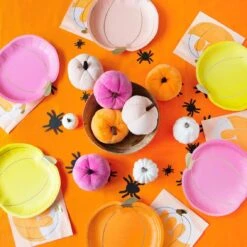 6 Velvet Pumpkin Decorations -Perfect Party Store PUMPKIN PLATE 03 c5144afa 7e56 4dbf 82ce a8db587efe1b