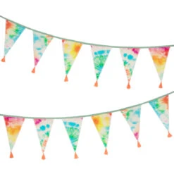 Rainbow Tie Dye Fabric Bunting, 3m -Perfect Party Store RAIN TD FABBUNT 3