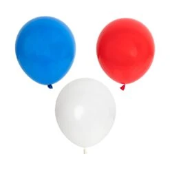 Red, White And Blue Latex Balloons - 16 Pack