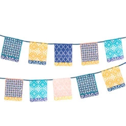 Moroccan Souk Blue Paper Garland - 3m -Perfect Party Store SOUK GARLAND TILE 4