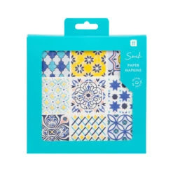 Moroccan Souk Blue Paper Napkins - 20 Pack -Perfect Party Store SOUK NAPKIN BLUE 2