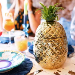 Gold Ceramic Pineapple Ice Bucket -Perfect Party Store SOUK TABLE 04