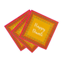Yellow 'Happy Diwali' Paper Napkins - 20 Pack 7 Yellow 'Happy Diwali' Paper Napkins - 20 Pack -Perfect Party Store SPICE NAPKIN DIWALI 4