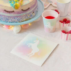 Unicorn Pastel Recyclable Paper Napkins - 20 Pack -Perfect Party Store SS22 UNICORN 01
