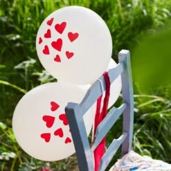 Alice In Wonderland Red Heart Balloons - 12 Pack -Perfect Party Store TS ALICE 48