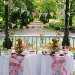 Floral Pink, Blue & Yellow Paper Bunting -Perfect Party Store TS VINTAGE BUNDLE 48 5ba9e31d 1c58 4fe3 a87e 92b69afbe179