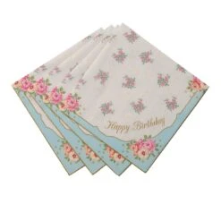 Blue & Pink Floral Paper Napkins - 20 Pack -Perfect Party Store TS3 NAPKIN HB 3 a36d7eab 290a 4130 8860 b5469132b59c