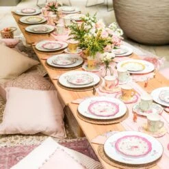 Yellow, Pink & Green Paper Teacups & Saucers - 12 Pack -Perfect Party Store TS3 PLATE 05 af3a951d 3c3e 4287 920c 85f10814f0f9