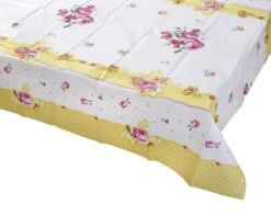 Yellow & White Floral Paper Table Cover -Perfect Party Store TS5 TCOVER PACK 236ea444 5f50 49e7 8ef3 7a7360fa7617