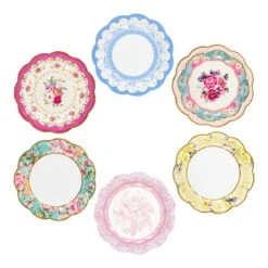 Multicoloured Floral Paper Plates - 12 Pack
