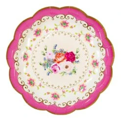 Multicoloured Floral Paper Plates - 12 Pack -Perfect Party Store TS6 VINTAGE PLATE 4