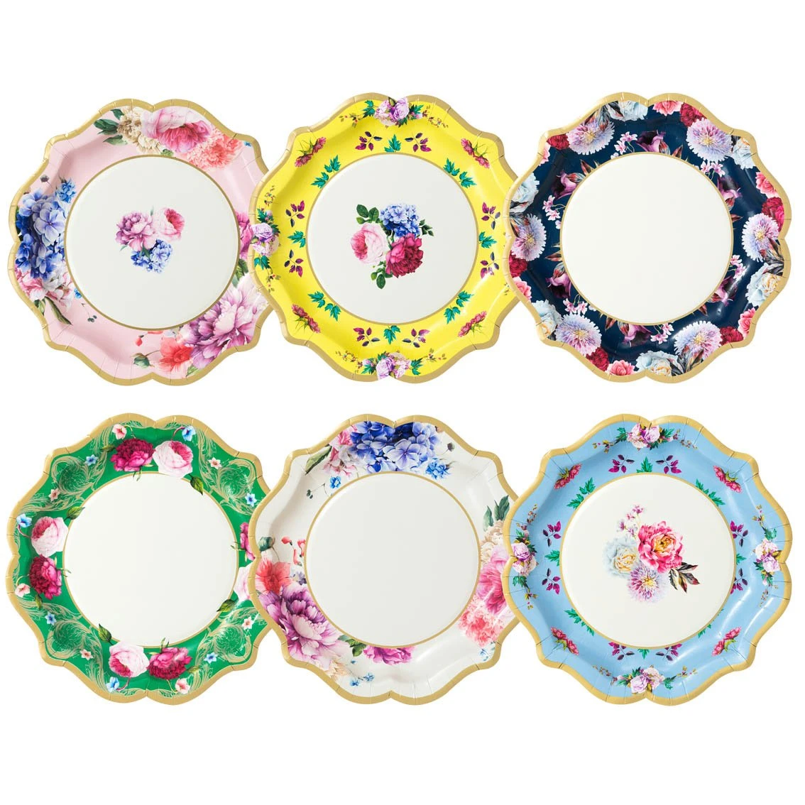 Bright Multicoloured Floral Paper Plates - 12 Pack 1 Bright Multicoloured Floral Paper Plates - 12 Pack