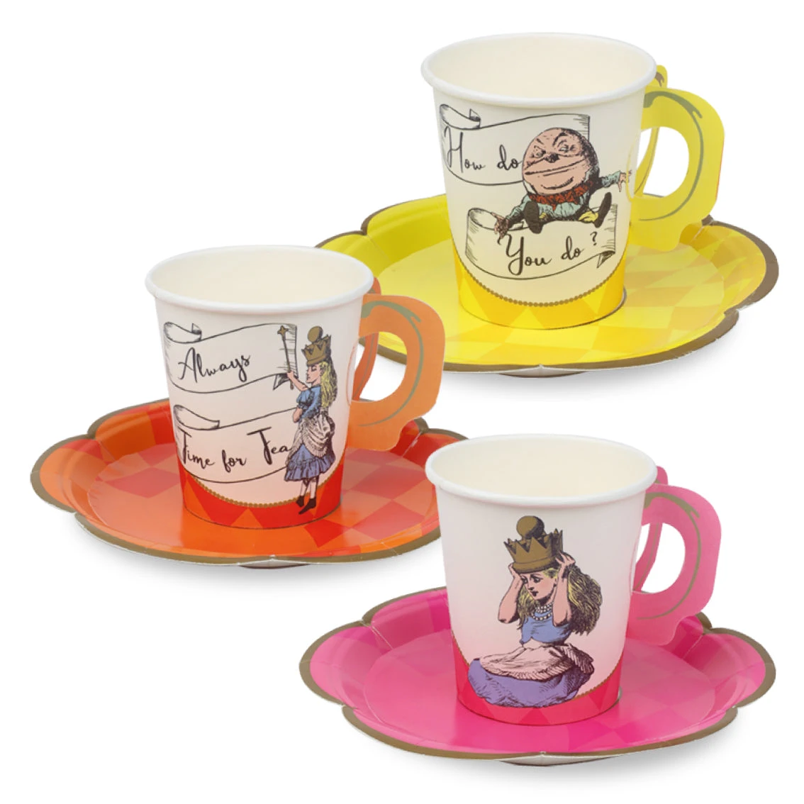 Alice In Wonderland Bright Tea Cup Set - 12 Pack 1 Alice In Wonderland Bright Tea Cup Set - 12 Pack