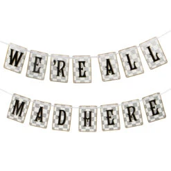 Alice In Wonderland 'We're All Mad Here' Paper Bunting - 3m -Perfect Party Store TSALICE V2 BUNT 3 3