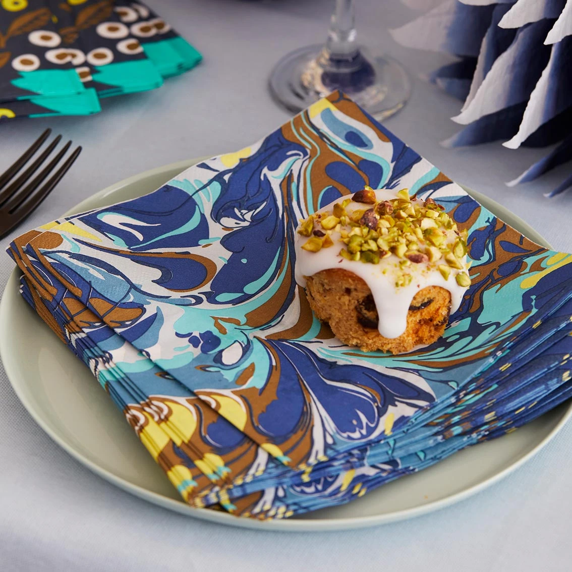 Marble Blue Napkins - 20 Pack 2 Marble Blue Napkins - 20 Pack - Image 2